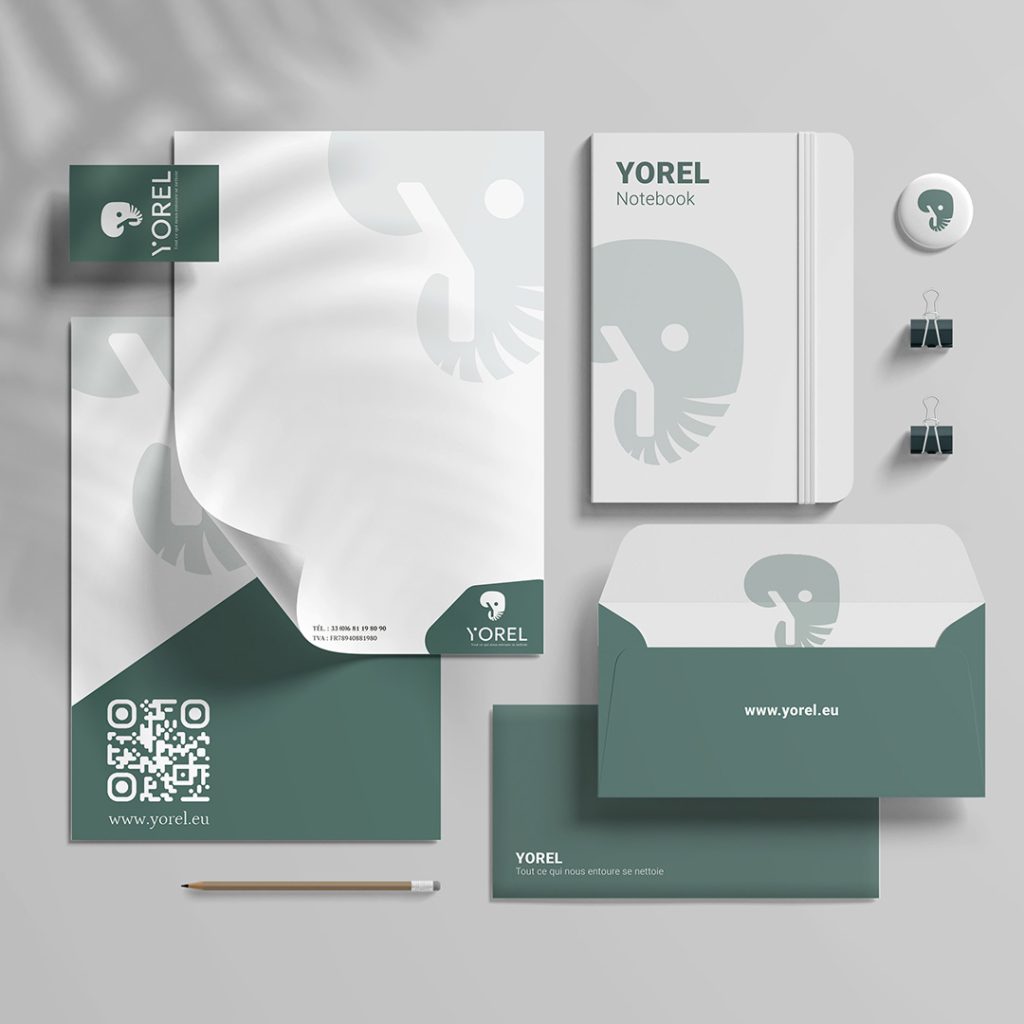 YOREL - des supports de communication en lien avec l'identité graphique développée