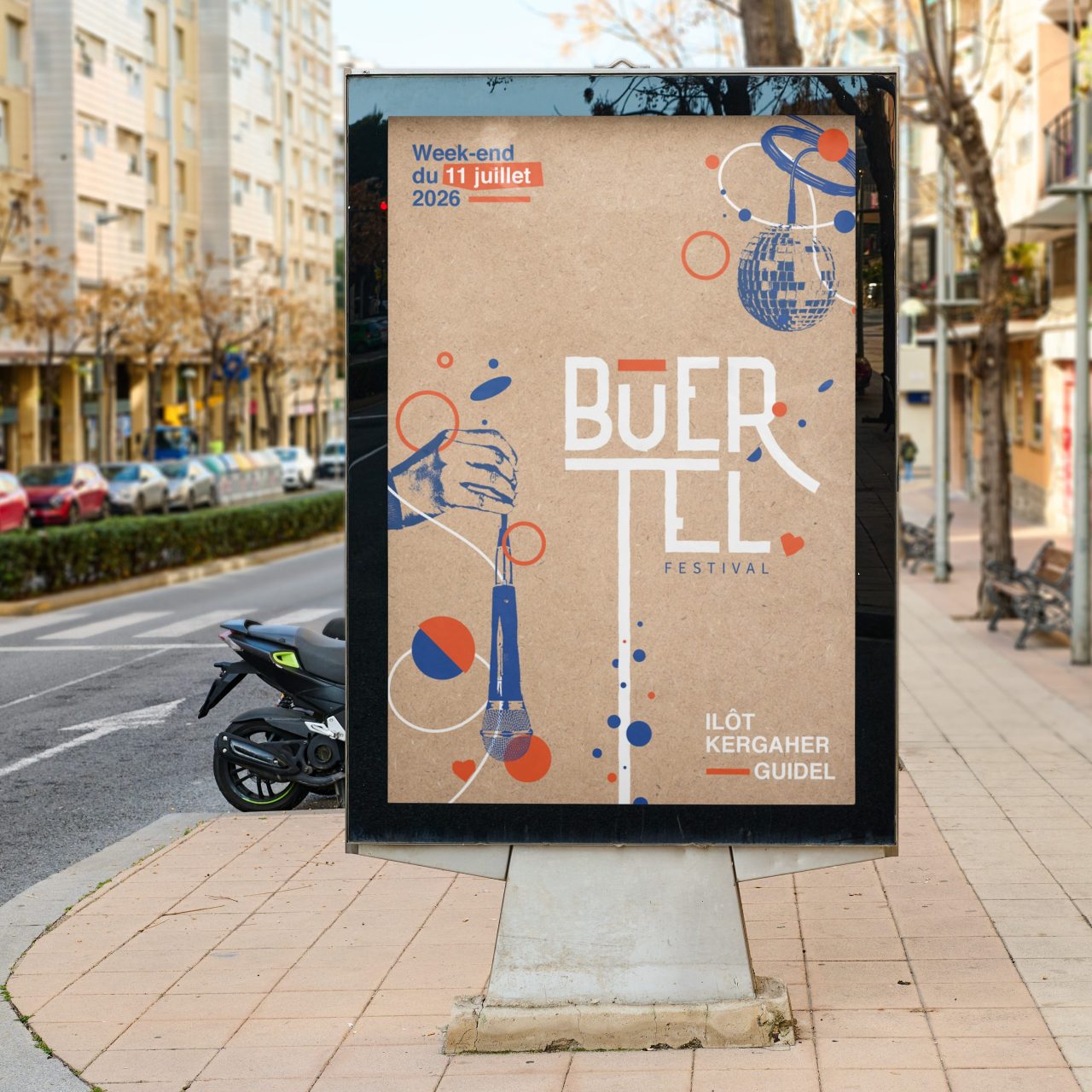 BUERTEL Festival - Affiche panneau identité graphique